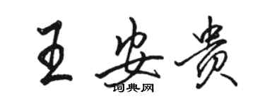 骆恒光王安贵行书个性签名怎么写