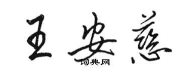骆恒光王安慈行书个性签名怎么写