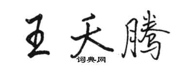 骆恒光王夭腾行书个性签名怎么写