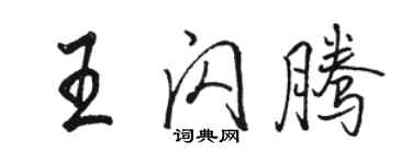 骆恒光王闪腾行书个性签名怎么写