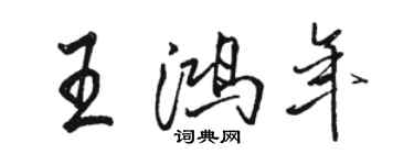 骆恒光王鸿年行书个性签名怎么写