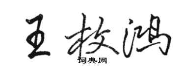骆恒光王枚鸿行书个性签名怎么写