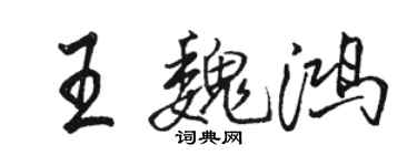 骆恒光王魏鸿行书个性签名怎么写