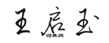骆恒光王启玉行书个性签名怎么写