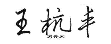 骆恒光王杭丰行书个性签名怎么写