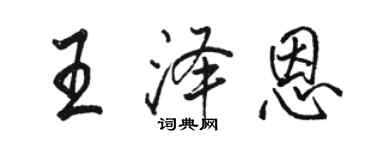 骆恒光王泽恩行书个性签名怎么写