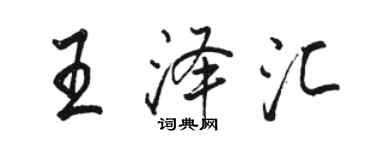 骆恒光王泽汇行书个性签名怎么写