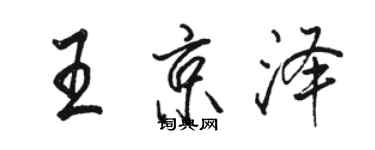 骆恒光王京泽行书个性签名怎么写