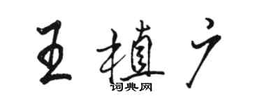 骆恒光王植广行书个性签名怎么写