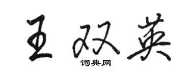 骆恒光王双英行书个性签名怎么写