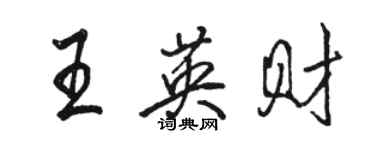 骆恒光王英财行书个性签名怎么写