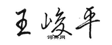 骆恒光王峻平行书个性签名怎么写