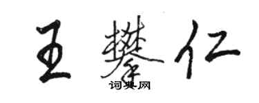 骆恒光王攀仁行书个性签名怎么写
