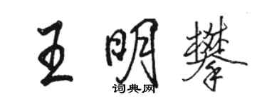 骆恒光王明攀行书个性签名怎么写