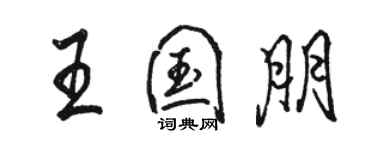 骆恒光王国朋行书个性签名怎么写
