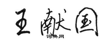 骆恒光王献国行书个性签名怎么写