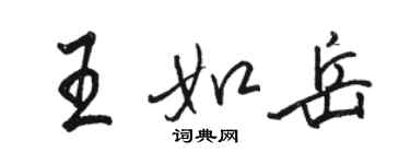 骆恒光王如岳行书个性签名怎么写