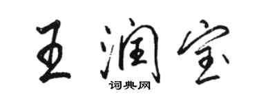 骆恒光王润宝行书个性签名怎么写