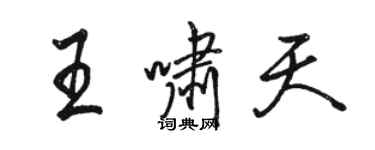 骆恒光王啸天行书个性签名怎么写