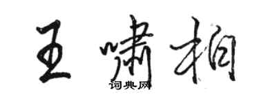 骆恒光王啸柏行书个性签名怎么写