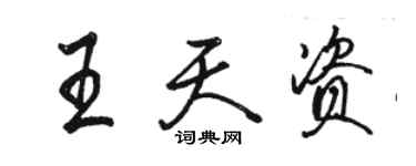 骆恒光王天资行书个性签名怎么写