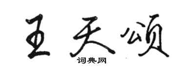 骆恒光王天颂行书个性签名怎么写