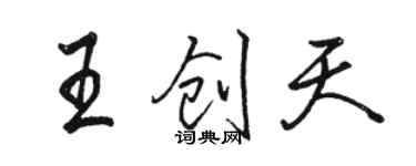 骆恒光王创天行书个性签名怎么写