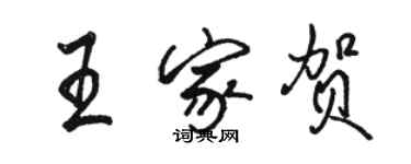 骆恒光王家贺行书个性签名怎么写