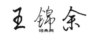 骆恒光王锦余行书个性签名怎么写