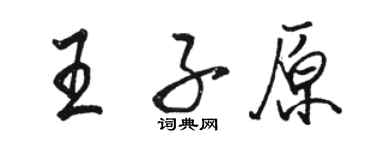 骆恒光王子原行书个性签名怎么写