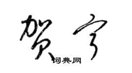 梁锦英贺宁草书个性签名怎么写