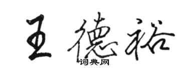 骆恒光王德裕行书个性签名怎么写
