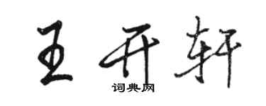 骆恒光王开轩行书个性签名怎么写