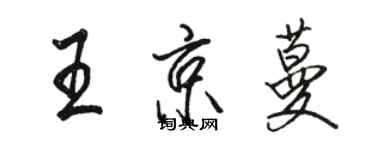 骆恒光王京蔓行书个性签名怎么写