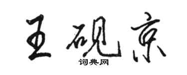 骆恒光王砚京行书个性签名怎么写