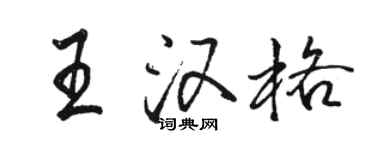 骆恒光王汉格行书个性签名怎么写