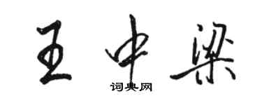 骆恒光王中梁行书个性签名怎么写