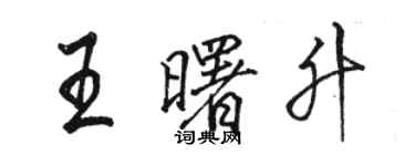 骆恒光王曙升行书个性签名怎么写