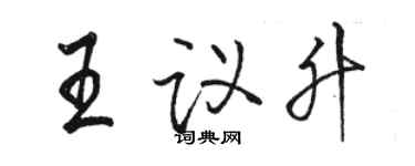 骆恒光王议升行书个性签名怎么写