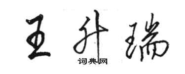 骆恒光王升瑞行书个性签名怎么写