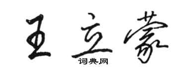骆恒光王立蒙行书个性签名怎么写
