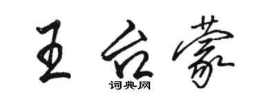 骆恒光王台蒙行书个性签名怎么写