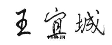 骆恒光王宜城行书个性签名怎么写