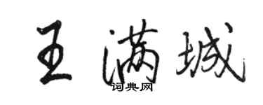 骆恒光王满城行书个性签名怎么写