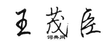 骆恒光王茂臣行书个性签名怎么写