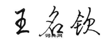 骆恒光王名钦行书个性签名怎么写