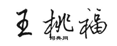 骆恒光王桃福行书个性签名怎么写