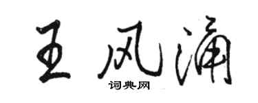 骆恒光王风涌行书个性签名怎么写