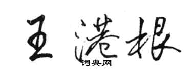 骆恒光王港根行书个性签名怎么写