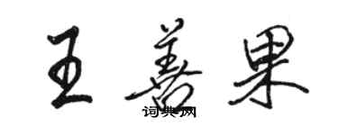 骆恒光王善果行书个性签名怎么写